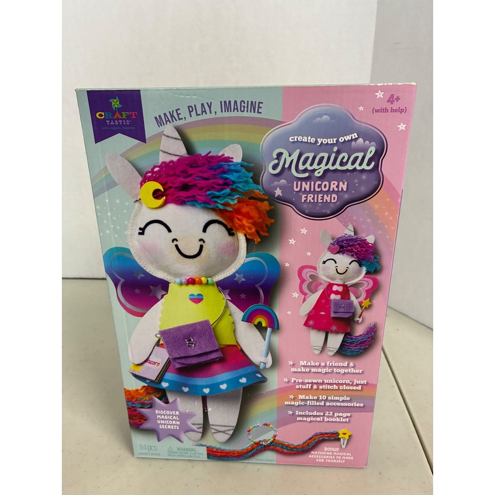 Craft-tastic Magical Unicorn Friend DIY Plush Craft Kit Ages 4+ 84 Pieces NEW